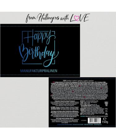 Hallingers Happy Birthday Pralines - Handmade Alcohol-Free Edelkakao Chocolate Gift | Mother's & Father's Day Gift Ideas | 150g Luxury Chocolates - Buy Online on GoSupps.com