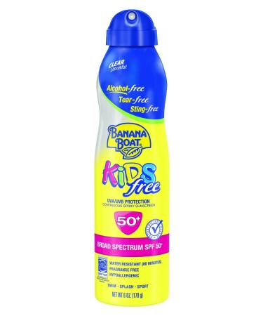 Banana Boat Sunscreen Kids Ultra Mist Tear-Free Sting Free Broad Spectrum Sun Care Sunscreen Spray - SPF 50 6 Ounce