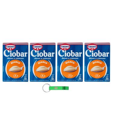Cameo Ciobar Bianco Lot de 4 sachets de poudre de chocolat chaud 105 g chaque paquet contient 5 sachets de 21 g + porte-cl s Beni Culinari