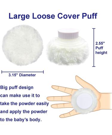 Large Fluffy Body Powder Container | Baby Care Face/Body Villus Powder Puff Box | Talcum Powder Container with Hand Holder - White - Buy Online on GoSupps.com