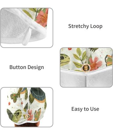 Super Absorbent Tropical Leaf Flowers Turtles Hair Towel 2 Pack - Quick Dry Hair Turbans for Women & Girls - Buy Online on GoSupps.com