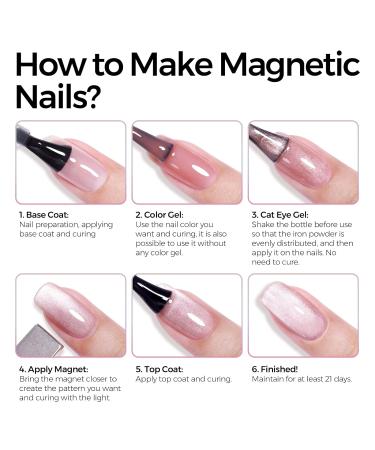 Shop Tomicca Cat Eyes UV Nail Polish Set - 4 Glitter Pink Gel Colors Shellac & UV Gel for Beginners & DIY Home - Buy Online on GoSupps.com