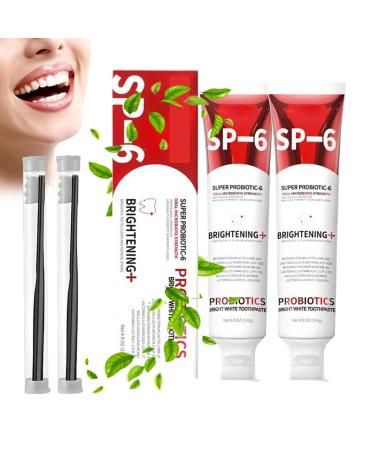 MS DRWIKEY Sp6 Probiotic Whitening Toothpaste, MS DRWIKEY Sp-6 Probiotic Whitening Toothpaste, Sp 6 Bright White Toothpaste, Sp-6 Ultra Whitening Toothpaste, Teeth Whitening (2PC)