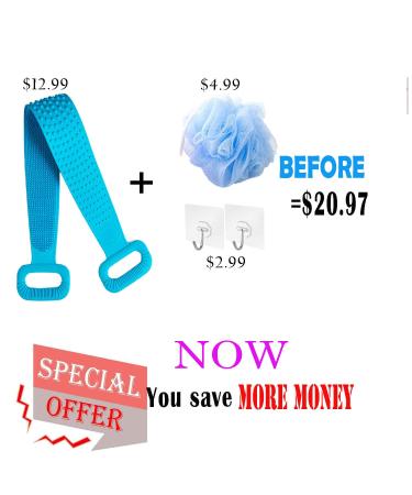 Silicone Body Scrubber for Shower - Exfoliating & Skin Friendly - Blue - Buy Online on GoSupps.com