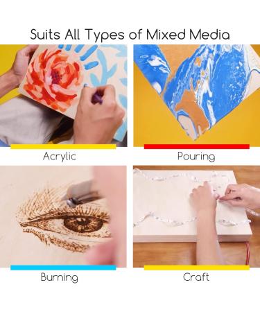 MEEDEN 9x12 Inch Wood Canvas Panels - 5 Pack of Birch Wood Painting Boards for Mixed Media Art - 3/4'' Deep Cradled Panels for Acrylics, Oils, and More - Buy Online on GoSupps.com