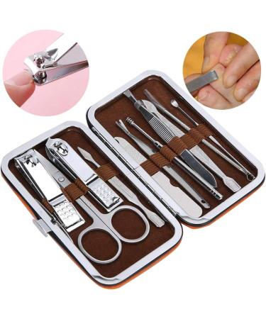 11pcs Stainless Steel Nail Grooming Kit Nail File Nail Clipper Ear Pick Eyebrow Clip Tool Set Manicure Facial Beauty Care Tool with Storage Bag - Buy Online on GoSupps.com