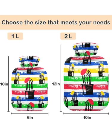 NAANLE Colorful Striped Hot Water Bottle with Cover - 1L for Menstrual Cramps Pain Relief & Heat Therapy - Buy Online on GoSupps.com