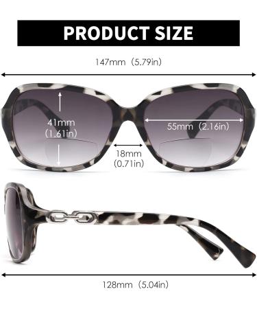 JM Classic Bifocal Reading Sunglasses for Women - Vintage UV Protection Gray Tortoise 1.0x Outdoor Glasses - Buy Online on GoSupps.com