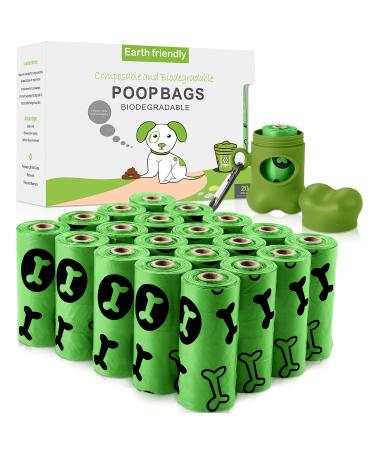 Nestling Poo Bags with Dispenser for Dog Waste 300 Dog Poop Bags Super Strong 100% Leak Proof Biodegradable (Green) - Buy Online on GoSupps.com