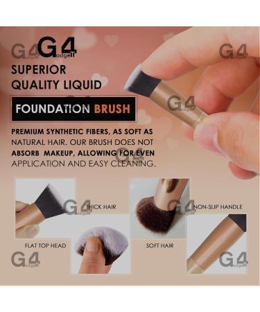 G4GADGET Liquid Foundation Brush - Premium Kabuki Flat Top Brush for Blending Liquid Cream Powder - Flawless Makeup Application - No Shedding Synthetic Bristles - Buy Online on GoSupps.com