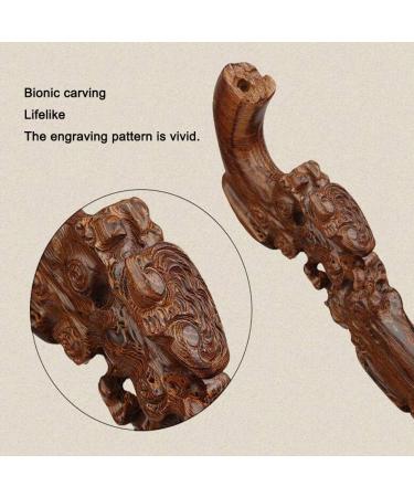 Solid Wood Crutch Mahogany Elderly Crutch Non-Slip Root Carved Wooden Cane Suitable for The Elderly and Disabled Beautiful Scenery Bathing in Sunlight Brown - Buy Online on GoSupps.com