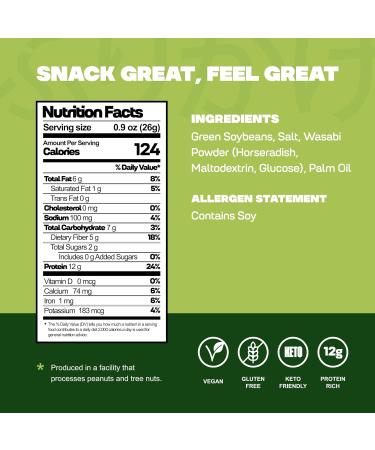 Where You Bean Spicy Wasabi Edamame Beans - Crunchy Gluten-Free Asian Snack - Healthy Protein Snack for Kids & Adults (Pack of 8 - Buy Online on GoSupps.com