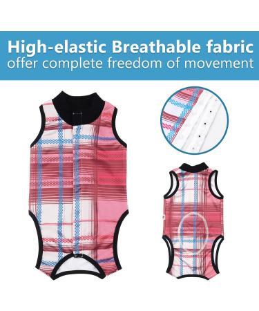 Due Felice Cat Recovery Suit Small Dog Surgical Onesie | E-Collar Alternative | Pink Plaid | Size L - Buy Online on GoSupps.com