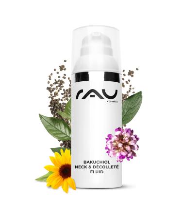RAU Cosmetics Bakuchiol Neck & D collet Fluid (1.7 FL oz) - Anti aging care for neck & d collet - neck cream against wrinkles Firming anti-wrinkle care for the breast and neck