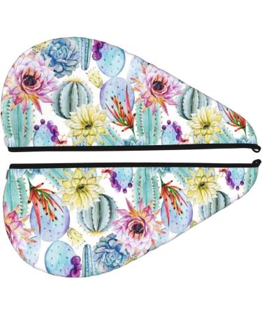 Hair Towel Wrap for Quick Drying | Cactus Hair Drying Towel Turban with Button | Soft & Absorbent Head Towel - Buy Online on GoSupps.com