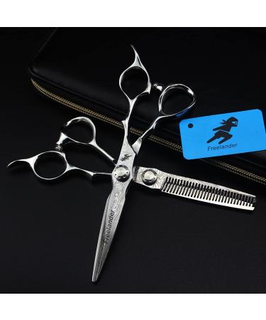 Hair Cutting Scissors Shears 6 Inch Hair Scissors Professional Damascus Barber Scissors Thinning Hairdressing Scissors Cutting Shears Haircut Set