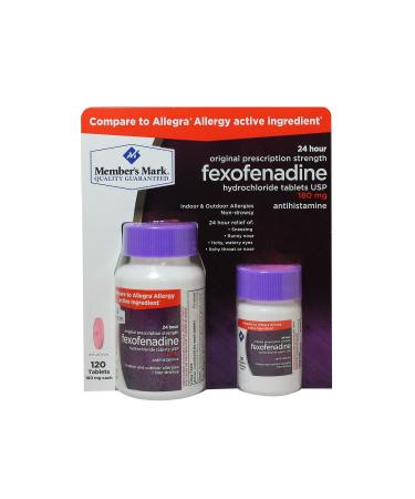 Member's Mark Original Prescription Strength Fexofenadine Hydrochloride  180 Mg 120 Tablets