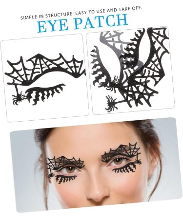 minkissy 2 Pairs Eye Shadow Stickers False Eyelashes Eye Stickers Makeup Halloween Temporary Eye Scary Eye Sticker Bat Face Decal Spider Stickers Girl Paper Child - Buy Online on GoSupps.com