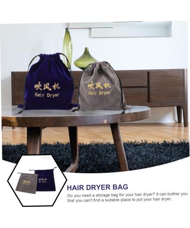 FOMIYES 8 Pcs Storage Bag Smooth Hair Dryer Bag Curl Hair Dryer Drawstring Hair Dryer Holder Gym Bag Velvet - Buy Online on GoSupps.com