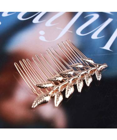 Inilbran Boho Leaf Hair Comb French Leaf Bridal Hair Comb Barrettes Vintage Olive Branch Hair Comb Headpiece Gold Leaf Headpiece Comb Decorative Side Comb Headwear Bride Wedding Hair Accessories - Buy Online on GoSupps.com