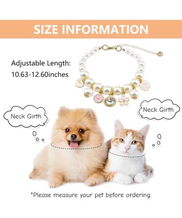 URROMA Pink Pet Pearl Collar - Adjustable Crystal Dog & Cat Necklace with Rhinestone Bling - Buy Online on GoSupps.com