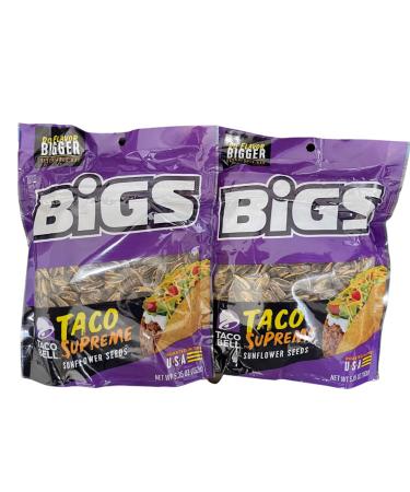 Generic Bigs Taco Bell Taco Supreme Sunflower Seeds 5.35 oz Bag (Pack of 2) Keto Friendly