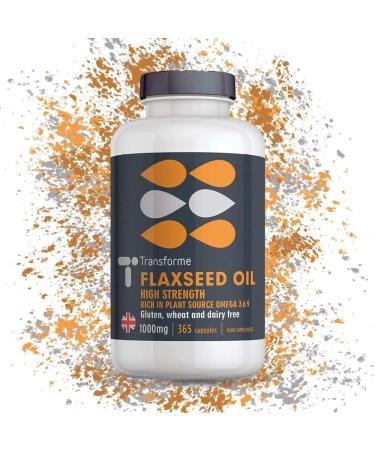 Transforme Flaxseed Oil Capsules 1000mg Cold Pressed Omega 3 6 9 365 Softgels High in Alpha Linolenic Linoleic & Oleic Acid 2000mg Serving Lactose & Gluten Free 6 Month Supply 365 count (Pack of 1) - Buy Online on GoSupps.com