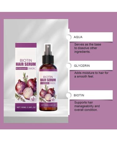 Zwiebel-Haarwachstumsserum spray l'huile pour la croissance des cheveux romarin et Zwiebel-Haarpflegeserum Zwiebel-Biotin-Haaressenz renforce les racines des cheveux (2PCS) - Buy Online on GoSupps.com