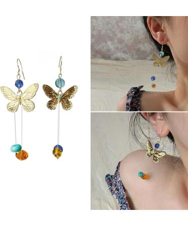 Feylie Elegant Yellow Butterfly Pendant Earrings | Stylish Acrylic Dangle Earrings for Women & Girls - Buy Online on GoSupps.com