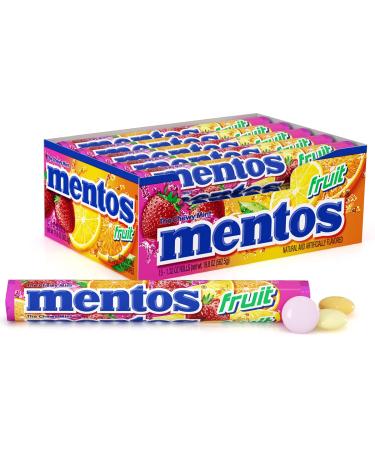 Mentos Candy, Mint Chewy Candy Roll, Fruit, Non Melting, Holiday, Party, Concessions, Office, 14 Pieces (Bulk Pack of 15) - Packaging May Vary