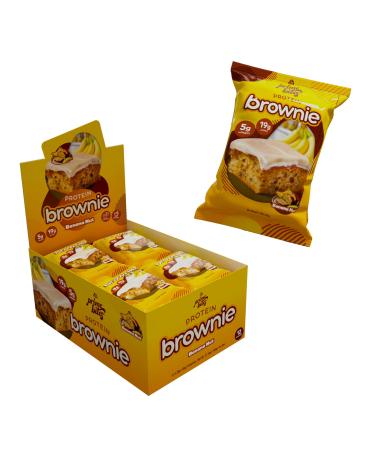 Prime Bites High Protein Brownie (12 Per Box, Banana Nut) - 19g of Protein, 5g of Collagen, Gluten Free, Low Sugar Treat, Delicious Protein Snack