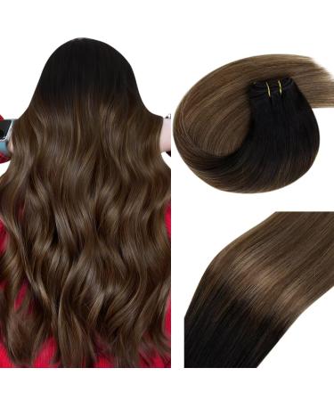 Vivien real hair extensions bricks remy real hair treat extensions brown tress real hair extensions balayage ombre natural black to dark brown with ashblond 20 inch 100g #1b/4/18 20 zo11 2-1 treat #1b/4/18
