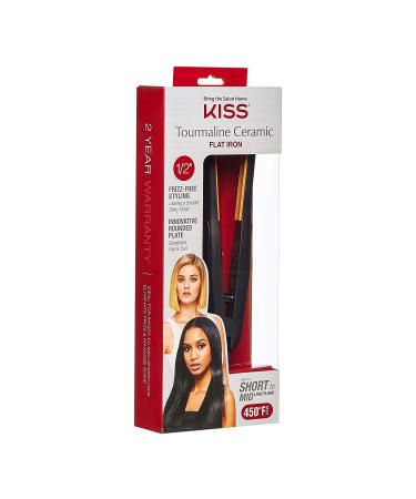 KISS Ceramic Tourmaline Flat Iron 1/2 - Professional Hair Straightener - Buy Online on GoSupps.com