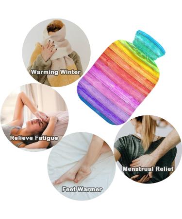 Rainbow Wooden Heat Bottle with Cover - 1L Hot Water Bottle for Bed Hand & Feet | Naanle Heat & Cold Therapy - Buy Online on GoSupps.com