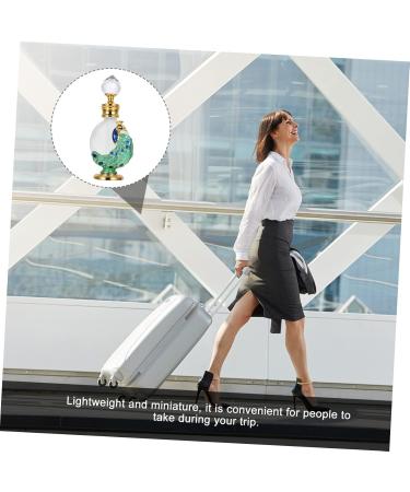 IWOWHERO 1pc Peacock Essential Oil Bottle Glass Perfume Bottle Liquid Bottle Women Perfume Bottle Liquid Dispenser Empty Perfume Bottle Home Perfume Bottle Glass Empty Holder Liquid Holder 10.50X3.10X2.20CM Green - Buy Online on GoSupps.com