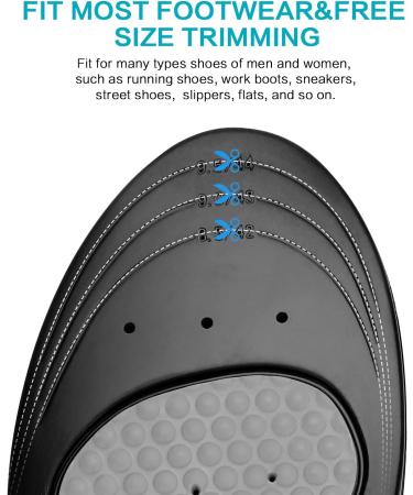 MOISO Memory Foam Orthotic Insoles for Plantar Fasciitis with Arch Support - Men & Women 7.5-9.5 M US / 6-8.5 M US, Black - Buy Online on GoSupps.com
