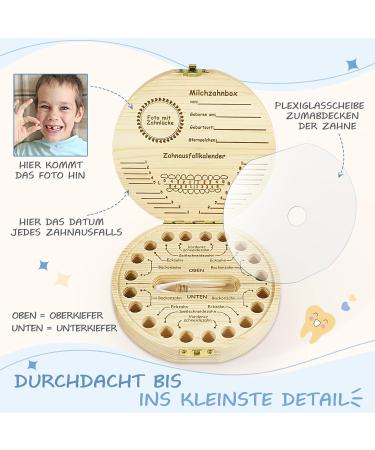 Qetlavee Wooden Tooth Box with Tweezers - Milk Teeth Storage & Souvenir Gift for Babies | Heart-Shaped Keepsake for Boys & Girls - Buy Online on GoSupps.com
