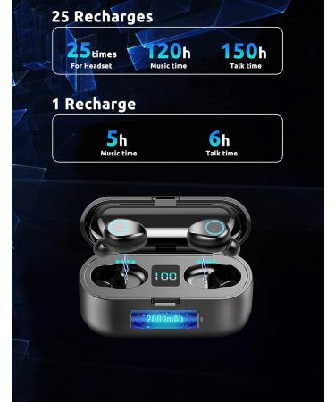 VOLT PLUS TECH Wireless Bluetooth Earbuds for Samsung Galaxy - Black F9 TWS, IPX7 Waterproof, 2000mAh Case - Buy Online on GoSupps.com