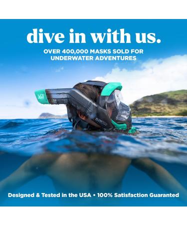 Seaview 180 V3 Full Face Snorkel Mask - Adults & Kids Snorkeling Gear, Seafoam Medium - Buy Online on GoSupps.com