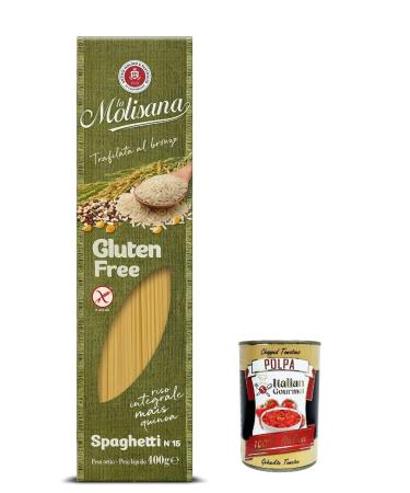 The Molisana 5x La Molisana spaghetti n 15 Senza glutin glutenfree pasta with whole rice corn and quinoa glutenfree 400 g + Italian Gourmet polpa 400 g
