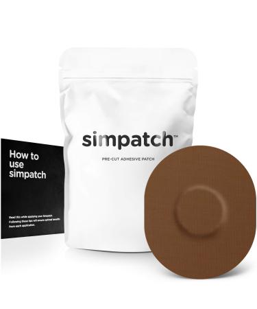 SIMPATCH Universal Adhesive Patch (25-Pack) – Waterproof Adhesive, CGM Patches – Multiple Color Options Brown