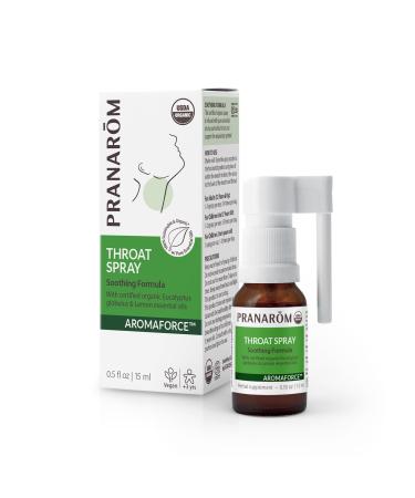Pranarom Pure Essential Oil Aromaforce Throat Spray Soothing Formula Including Citrus Eucalyptus Oregano Lemon 15ml