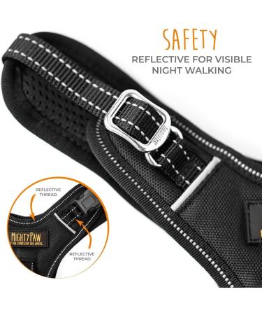 Mighty Paw Sport Harness 2.0 - Padded Adjustable Dog Harness with Reflective Seams | X-Large Black - Perfect for International Shipping - Buy Online on GoSupps.com