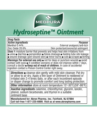 Hydroseptine Ointment 3.53 oz (100g) by MEDPURA | Made in USA | Compare to Calmoseptine | Soothing Relief - Buy Online on GoSupps.com