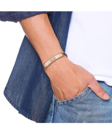 Magnetic Copper Bangle for Arthritis Relief | Health Benefits for Men & Women - Stylish Flower Design - Buy Online on GoSupps.com
