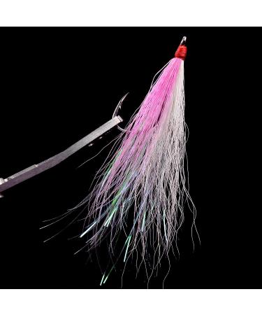 Bucktail Teasers Fishing Hook Kit - 8pcs Teaser Lures with Crystal Flash Skirt, Sharp Hook for Saltwater Fishing Jigs - Ideal for Catfish, Cod, Flounder, Fluke, Trout - Buy Online on GoSupps.com