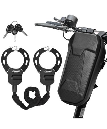 Nikyjm e Scooter Castle Handschell lock Bicycle lock chain lock bike lock with portable hanging bag for bike scooter black-style b