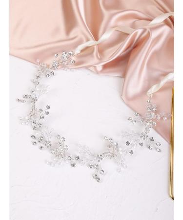 Deniferymakeup Silver Crystal Headband Rhinestone Hair Vine Rhinestone Hair Piece for Wedding Brides Bridesmaid - Buy Online on GoSupps.com