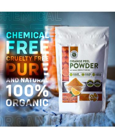 Organic Orange Peel Powder for Hair & Skin Care | Henna Cosmetics 200g | Vitamin C Face Mask - Buy Online on GoSupps.com