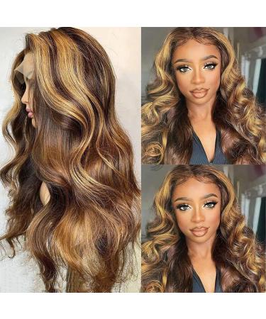 Body Wave Ombre Lace Front Wig for Black Women | 4/27 Highlight | Pre Plucked with Baby Hair | 150% Density | 16 Inch - Buy Online on GoSupps.com